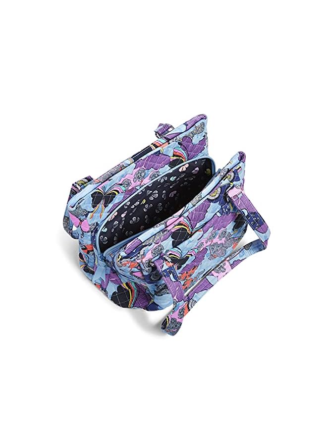 Vera Bradley Women's Recycled Cotton Multi-compartment Shoulder Satchel Purse Handbag - Image 4