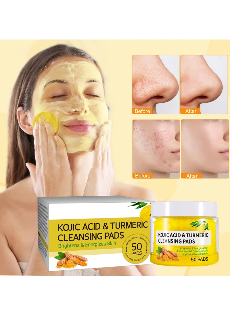 Ucanbe - 50 PADS Turmeric Facial Peel Off Mask - Deeply Cleanses, Reduces Blackheads, Whiteheads, Enlarged Pores, Dullness, and Greasiness - With Aloe Vera, Chamomile, Calendula Essence, and Extraction Tool for Easy Removal - Image 1