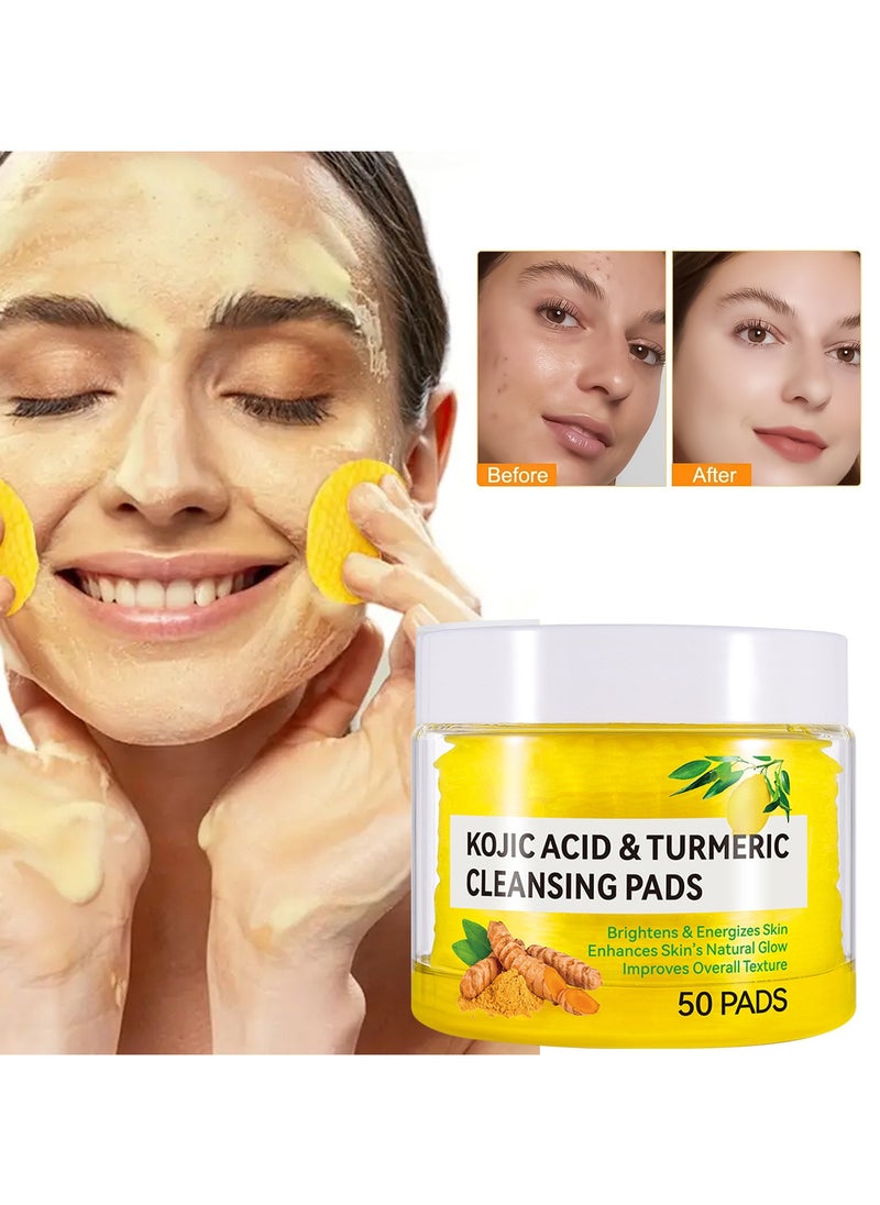 Ucanbe - 50 PADS Turmeric Facial Peel Off Mask - Deeply Cleanses, Reduces Blackheads, Whiteheads, Enlarged Pores, Dullness, and Greasiness - With Aloe Vera, Chamomile, Calendula Essence, and Extraction Tool for Easy Removal - Image 1
