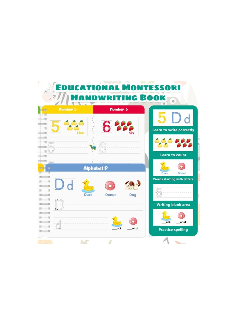 Handwriting Practice Book for Kids, Preschool Learning Activity Busy Book for Toddler 3 4 5 Year Olds, 40 s Autism Educational Montessori Toys, Best Gifts  for Boys and Girls In Kindergartens - Image 4