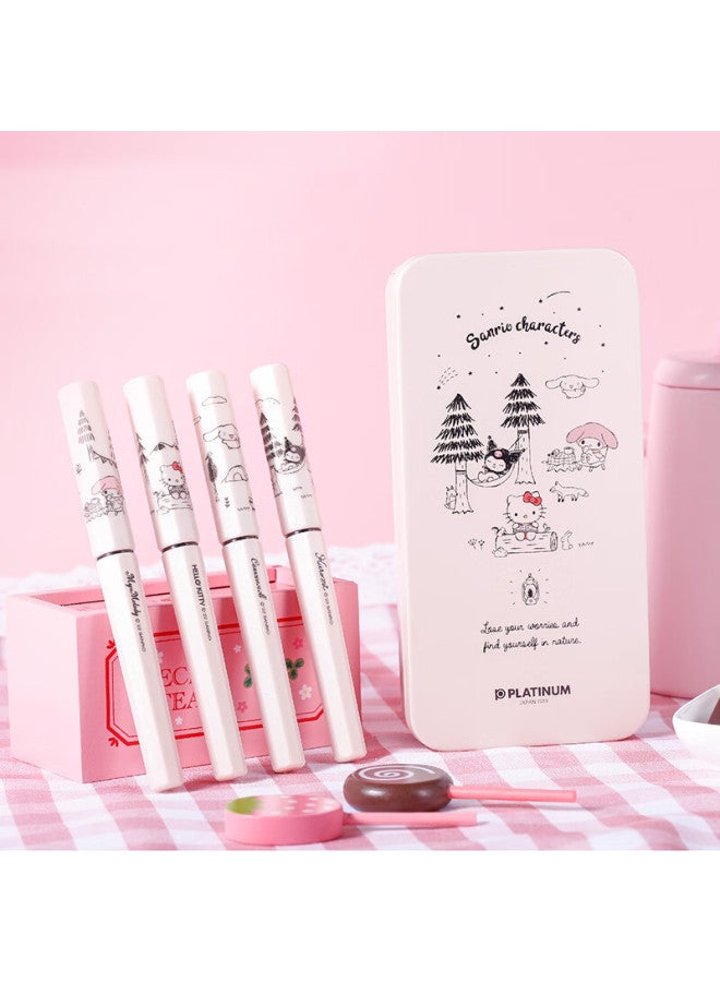 Platinum Pq-200kt Camping Fountain Pen Set For Students' Handwriting Practice, Beginner-friendly With Replaceable Ink Cartridges, Hard-tip Calligraphy Fountain Pen, Cinnamoroll Big-eared Dog - Image 3