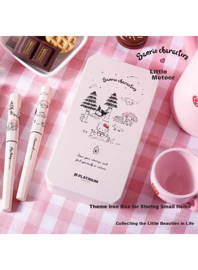 Platinum Pq-200kt Camping Fountain Pen Set For Students' Handwriting Practice, Beginner-friendly With Replaceable Ink Cartridges, Hard-tip Calligraphy Fountain Pen, Cinnamoroll Big-eared Dog - Image 4