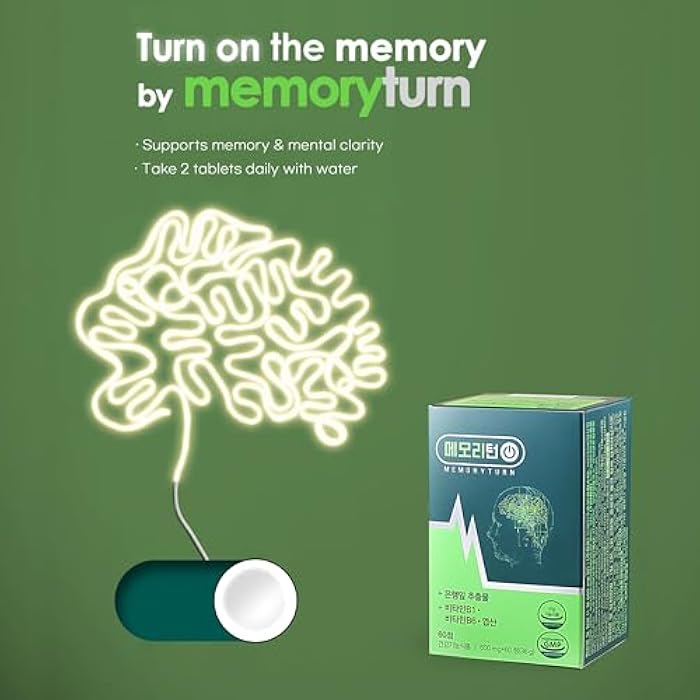 Memoryturn Brain Supplement – Natural Nootropic with Lion’s Mane & Ginkgo Biloba – Focus, Memory & Cognitive Support – Probiotic Formula with B Vitamins & Folate for Daily Wellness – 60 Capsules - Image 2