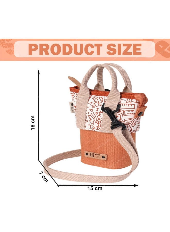 فنبلاست حقيبة أقلام فن بلاست الدائمة بمقبض وحزام تعليق - حقيبة أقلام أنيقة للبنات والأولاد، حقيبة أدوات مكتبية قابلة للتوسيع، حقيبة تنظيم مستحضرات التجميل، حقائب للأدوات المكتبية (بني كستنائي) - Image 3