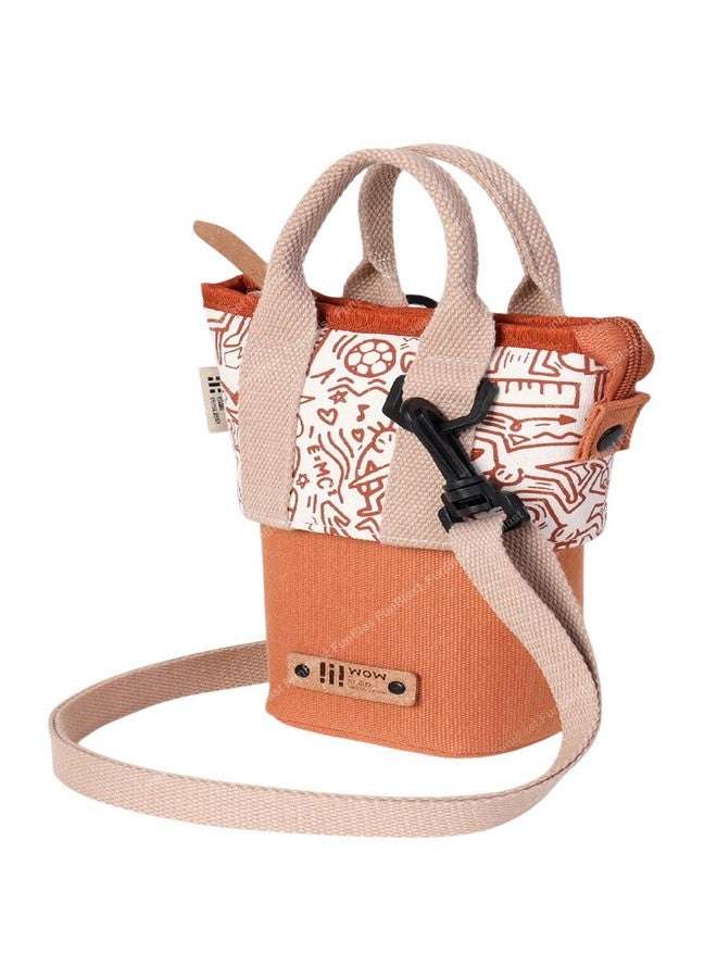 فنبلاست حقيبة أقلام فن بلاست الدائمة بمقبض وحزام تعليق - حقيبة أقلام أنيقة للبنات والأولاد، حقيبة أدوات مكتبية قابلة للتوسيع، حقيبة تنظيم مستحضرات التجميل، حقائب للأدوات المكتبية (بني كستنائي) - Image 1