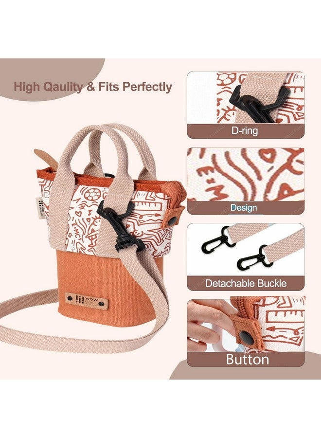 فنبلاست حقيبة أقلام فن بلاست الدائمة بمقبض وحزام تعليق - حقيبة أقلام أنيقة للبنات والأولاد، حقيبة أدوات مكتبية قابلة للتوسيع، حقيبة تنظيم مستحضرات التجميل، حقائب للأدوات المكتبية (بني كستنائي) - Image 2