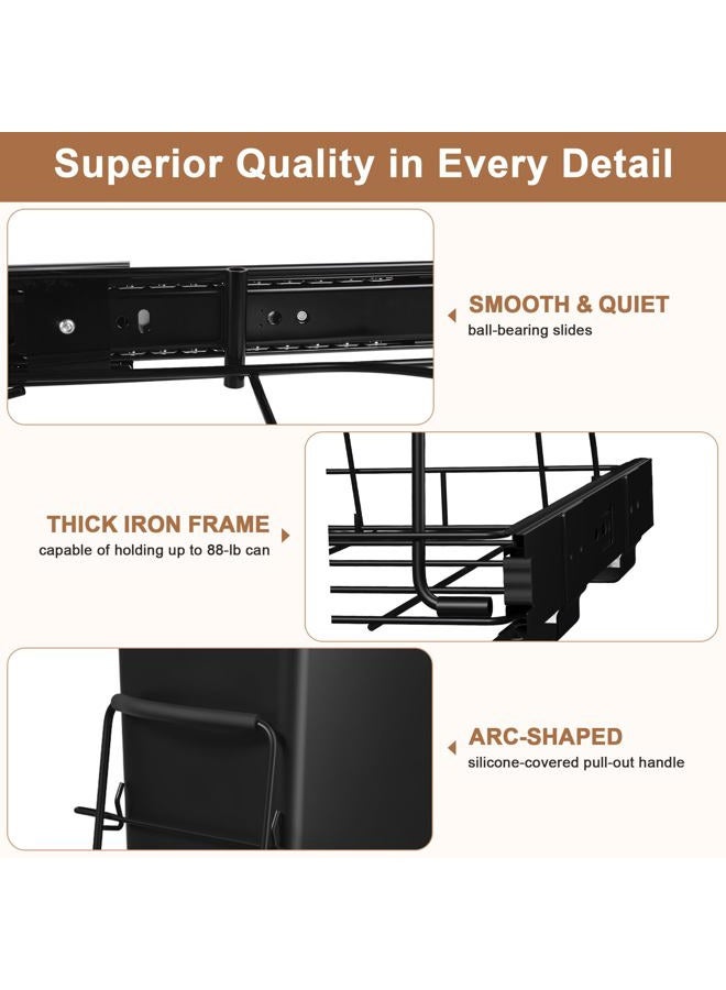 lifancy Pull Out Trash Can Under Cabinet Shelf - Under Sink Trash Can Pull Out Slider for 30–35 Quart Cans Up to 80 lb - Cabinet Trash Can Pull Out Kit - (Can Not Included) - Image 5