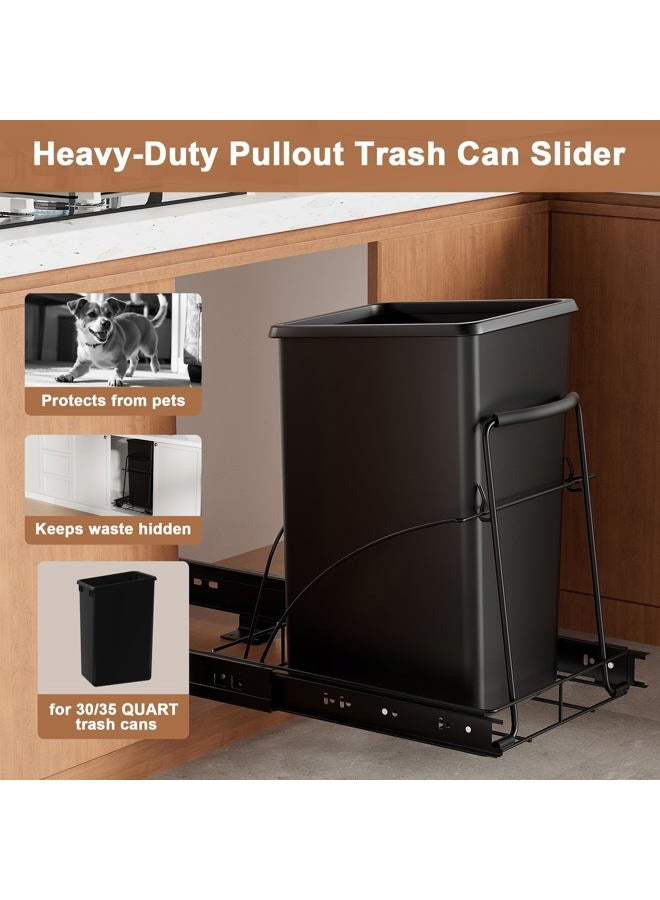lifancy Pull Out Trash Can Under Cabinet Shelf - Under Sink Trash Can Pull Out Slider for 30–35 Quart Cans Up to 80 lb - Cabinet Trash Can Pull Out Kit - (Can Not Included) - Image 2