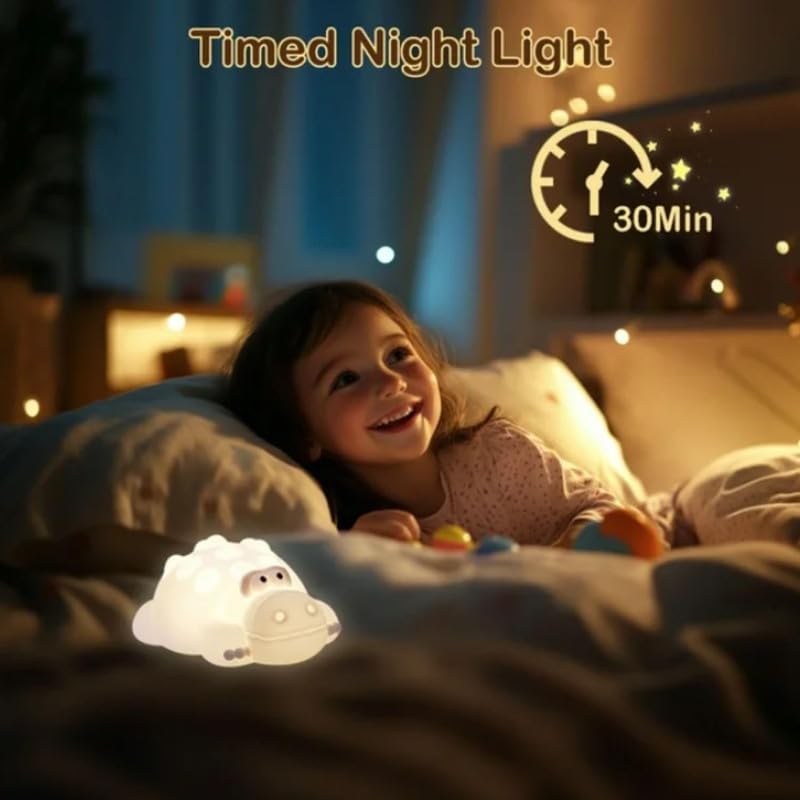 HashWOW® Silicone Crocodile Night Light for Kids – Rechargeable LED Bedside Lamp with 7 Color Changing Modes, Touch Control, Dimmable Brightness & Timer – Safe for Boys & Girls - Image 3
