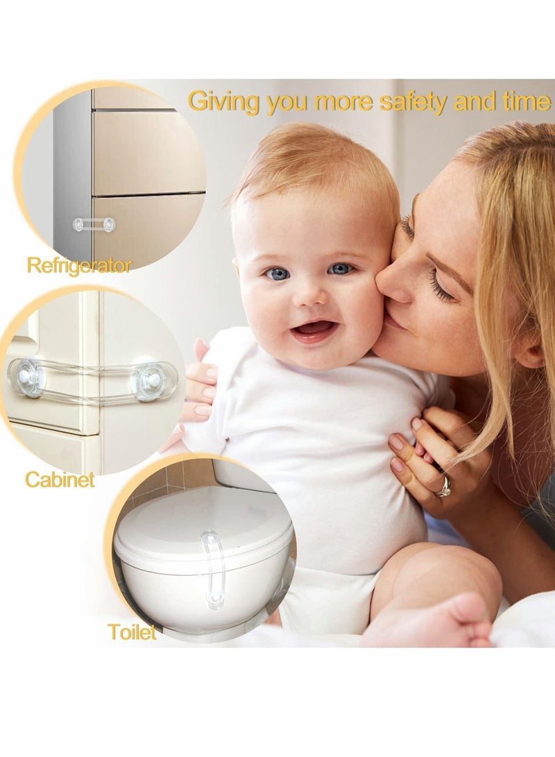 Y&D Child Safety Locks, 8 Pcs Transparent Baby Cupboard Door Lock - Image 3