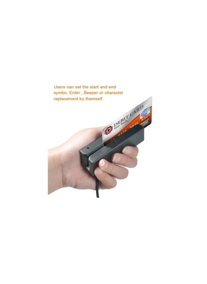 Generic - MagTek 21040104 Dual Track USB HID Magnetic Stripe Reader with 6' Cable, 60 in/s Swipe Speed, 5V, Black - Image 1