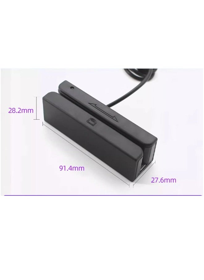 Generic - MagTek 21040104 Dual Track USB HID Magnetic Stripe Reader with 6' Cable, 60 in/s Swipe Speed, 5V, Black - Image 1