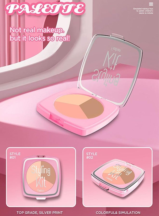 WenToyce Pretend Makeup Kit for Girls, 12 Pcs Kids Cosmetic Pretend Play Beauty Make Up Set, Not Real Eye Shadow Blush Palette Lipstick with Hand Bag, Pink - Image 5