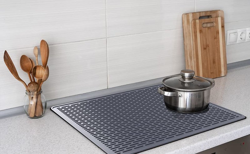 Xinpuerda Silicone Stove Top Cover and Mat for Ceramics, 27.75"x19.75" - Multipurpose, Gray - Image 3