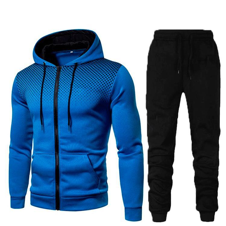 2024 autumn and winter AliExpress new cross-border mens casual cardigan hooded vests 3D printing mens wholesale suit Royal blue