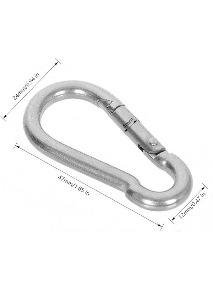 10pcs M6 Stainless Steel Spring Snap Hook Keychain Clip for Keys, Bags, Water Bottles, Outdoor Accessories - Image 2