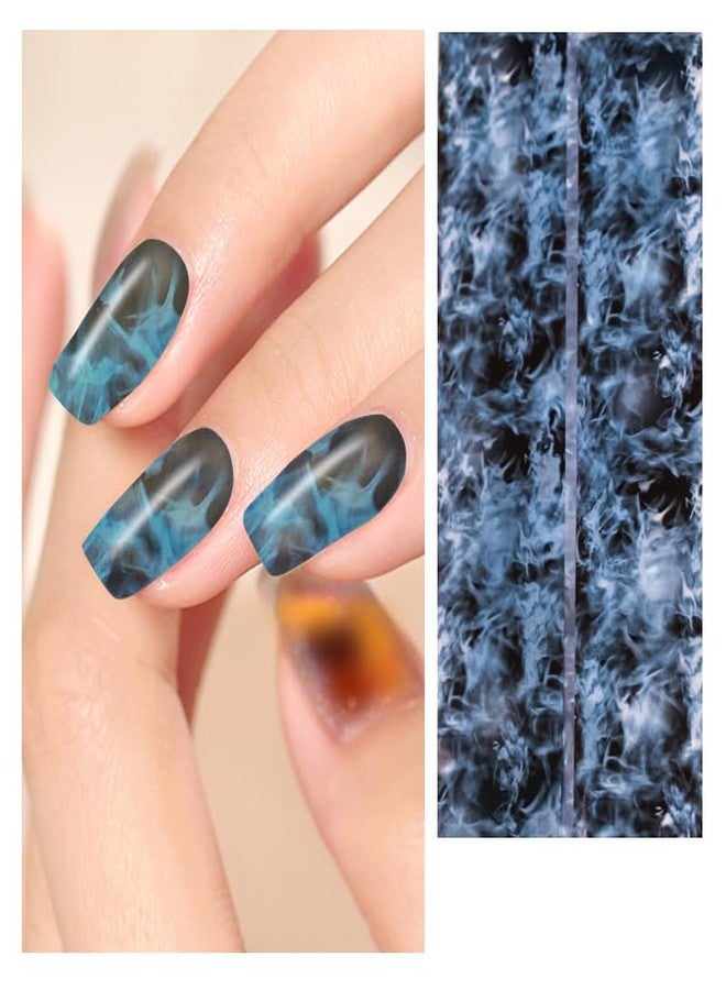 JERCLITY 10 Rolls Flame Nail Foil Transfer Sticker Kit Nail Foil Sheets Foil Nail Art Decals Nail Foil Transfer Stickers Foil Nail Wraps for Foil Nail Art（Blue） - Image 2