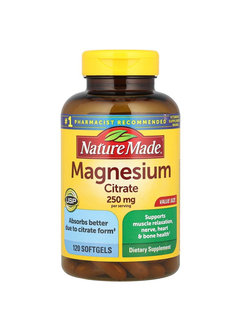 Magnesium Citrate, 120 Softgels (125 mg per Softgel)