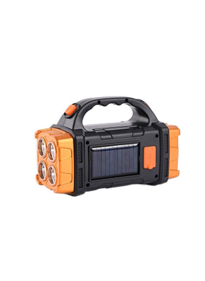 Generic Outdoor Emergency Strong Light Rechargeable Led Flashlight Two-head Solar Portable USB Dual Light Camping Searchlight-Color:2678 Red  - Image 2