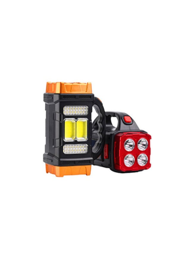 Generic Outdoor Emergency Strong Light Rechargeable Led Flashlight Two-head Solar Portable USB Dual Light Camping Searchlight-Color:2678 Red  - Image 5