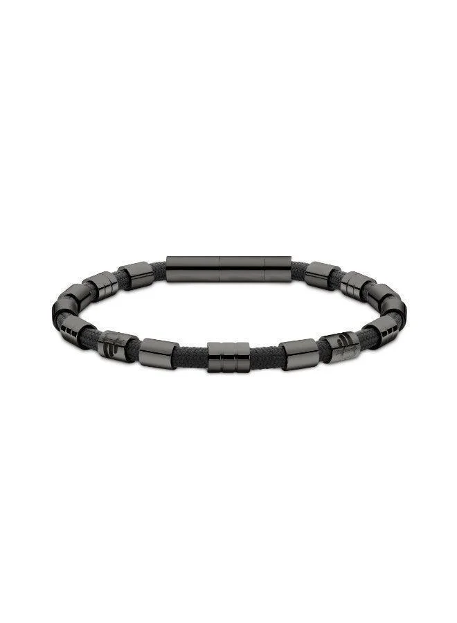 POLICE Gear Black Nylon Cord Bracelet for Men S Size
