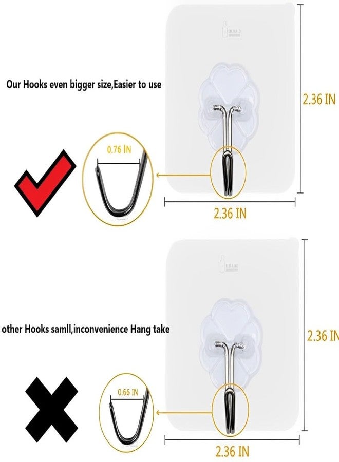 Anekh 12 Pcs PVC Adhesive Flower Wall Hooks for Bathroom Accessories Without Drill, Self Adhesive Hooks for Wall Stainless Steel, Heavy Duty Strong Nail Free, Hanging Hook, Transparent - Image 3