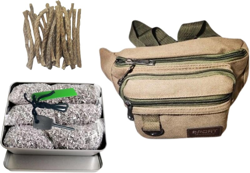 eGreen99 Magnesium Fire Starter Kit with Ferro Rod – Emergency Survival Gear with 12 Bags 99% Pure Magnesium + Waist Bag Waterproof Tin for Camping, Hiking, Bushcraft - Image 1