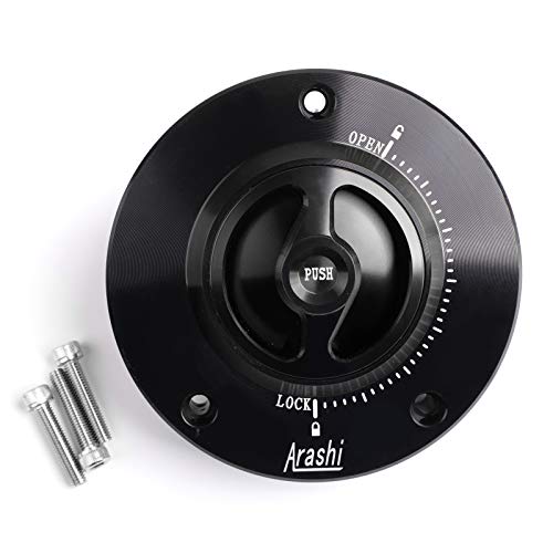 Areyourshop CNC Keyless Fuel Gas Tank Cap For SUZUKI GSXR 600/750/1000 GSR 600/750 03-18, Please check the Description for Exact Fitment Models - Image 1