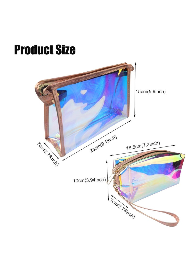 CMGTYYD Transparent Toiletry Bag Travel Essentials 2-Pack, Waterproof Makeup Shower Pouch, Clear Cosmetic Organizer for Hand Wash - Image 2