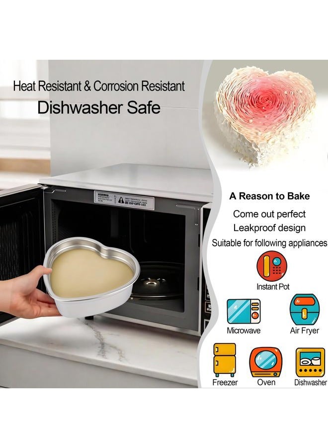 AWTBDP 6 Inch Heart Cake Pan Set of 2, Nonstick Heart Shaped Cake Pans for Layer cakes, Durable Stainless Steel Cake Baking Pans Tins for Valentine's Day/Thanksgiving/Wedding/Anniversary, Dishwasher Safe - Image 4