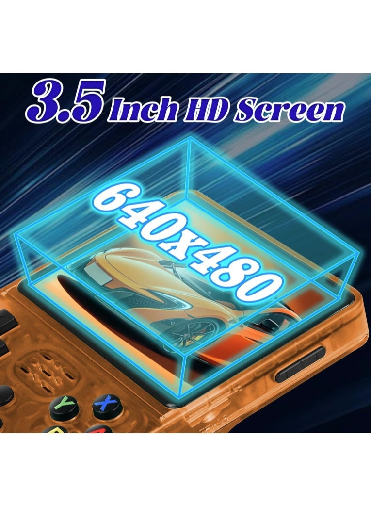 Generic R36S Portable Linux Retro Video Game Console with 64GB TF Card and 20,000+ Games, Retro Video Game Console with 3.5 Inch IPS Screen- orange - Image 3