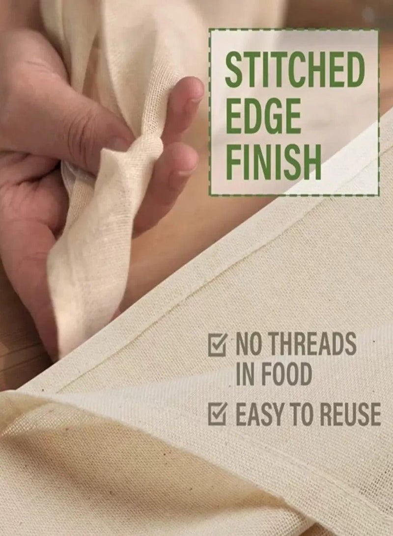 KOOKNA Cheesecloth Filter Bags 3-Piece, Cotton Mesh Strainers, Extra Large Nut Milk Filter Bags 30x45 cm, Reusable Straining Bags for Large Batches and Home Brewing, Set of 3 - Image 5