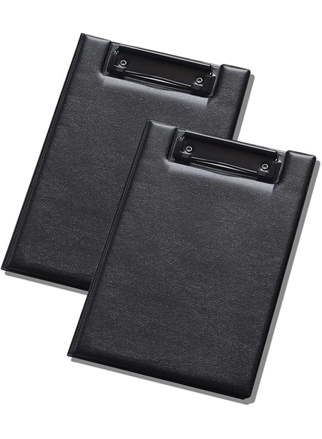 إيروريكس لوح جلدي قابل للطي مقاس A5 مكون من قطعتين من مجلد الملفات السميك المصنوع من مادة البولي يوريثان مع إمكانية الدوران بزاوية 360 درجة ولوحة الكتابة ومنظم تخزين المستندات لاجتماعات العمل والاستخدام المكتبي - Image 1