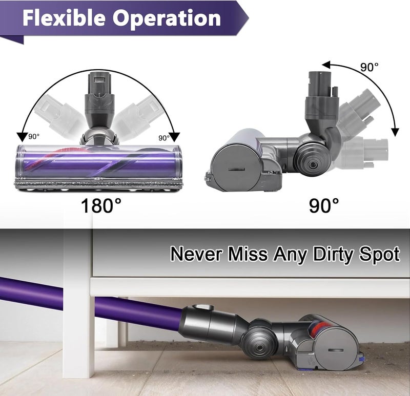 Coodss Quick-Release Motorhead Cleaner for Dyson V6 DC58 DC59 DC62 DC72 DC74 Vacuums Models Cleaner Head Dyson SV04 SV06 SV09 Replacement Part Electric Head for Hardwood Floor Carpets - Image 2