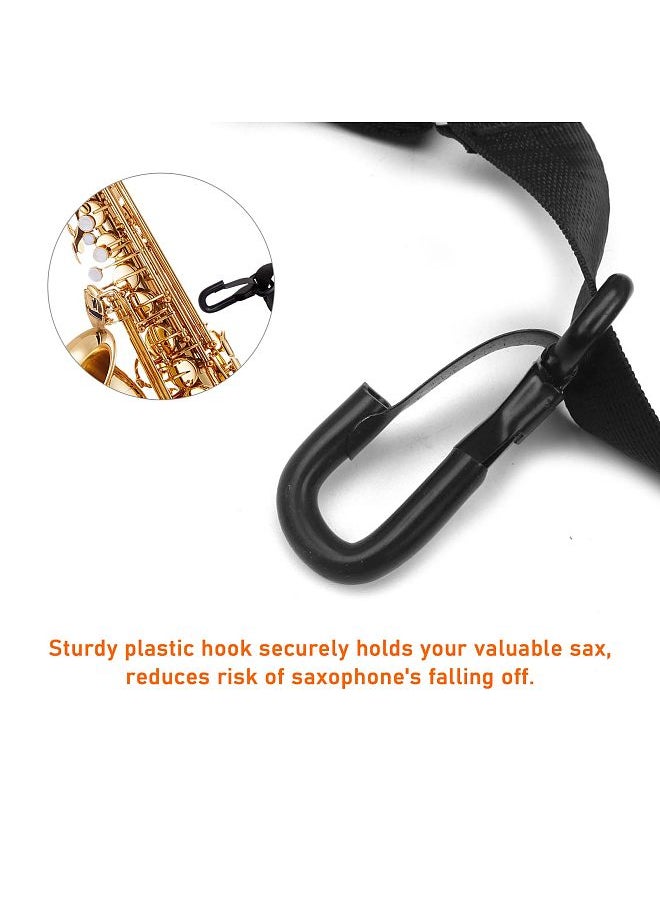 Saxophone Strap Sax Shoulder Strap Adjustable Padded Leather Strap For Soprano Alto Baritone Saxophone