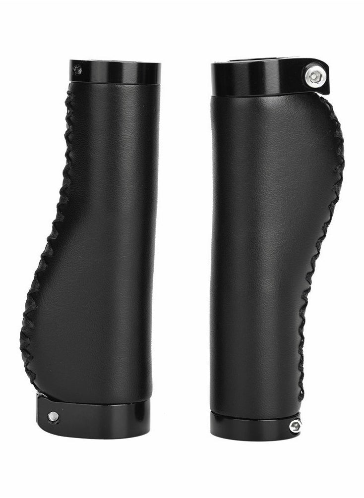 Generic - Leather Lock-on Bike Handlebar Grips Non-Slip Design for Comfortable Cycling - Image 1