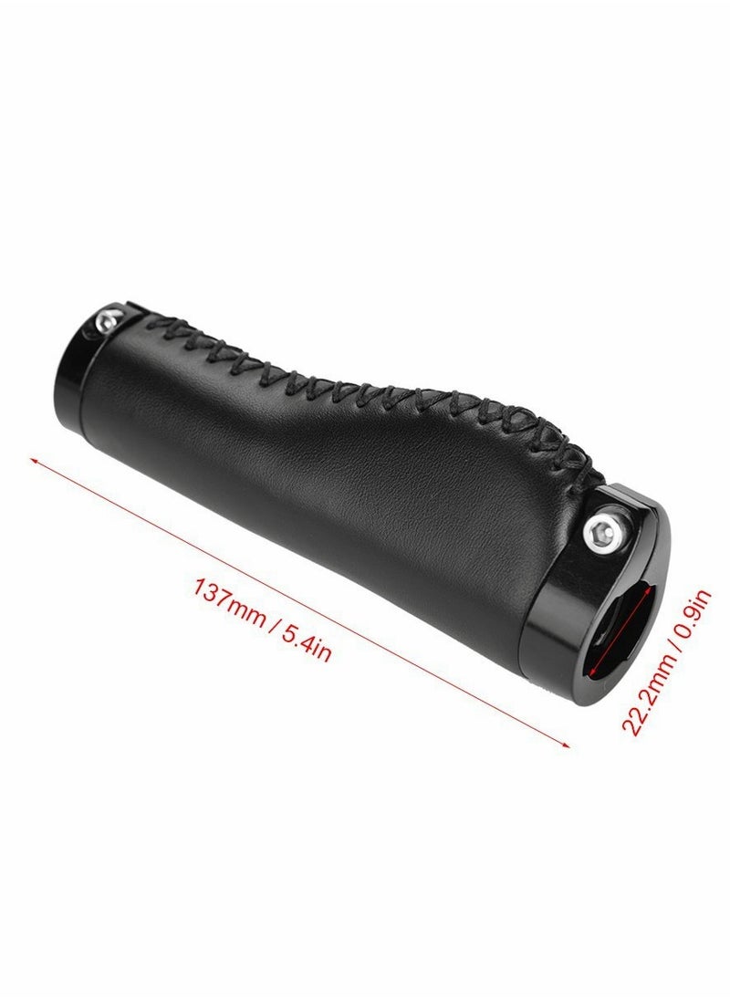 Generic - Leather Lock-on Bike Handlebar Grips Non-Slip Design for Comfortable Cycling - Image 1