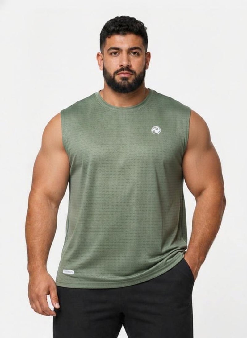 Prima Ace Airflow Tank Plus Size Premium Dark Olive - Image 1