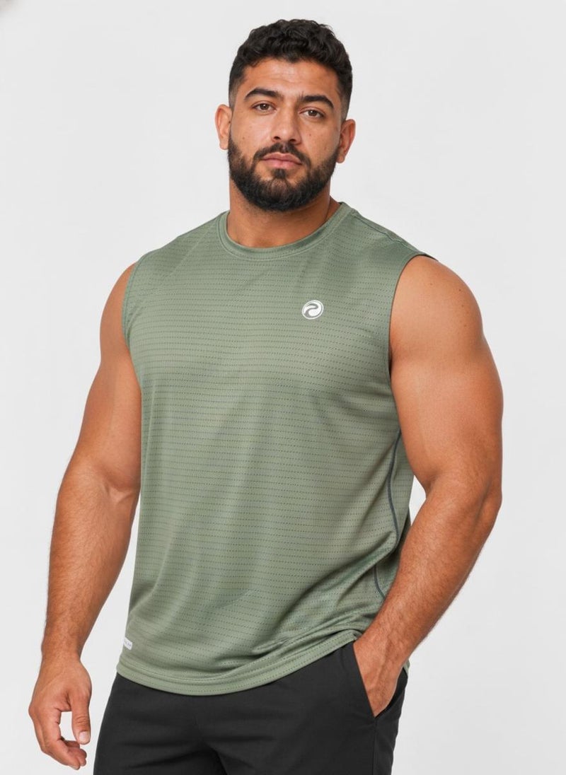 Prima Ace Airflow Tank Plus Size Premium Dark Olive - Image 2