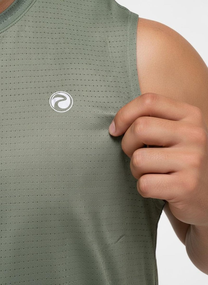 Prima Ace Airflow Tank Plus Size Premium Dark Olive - Image 3