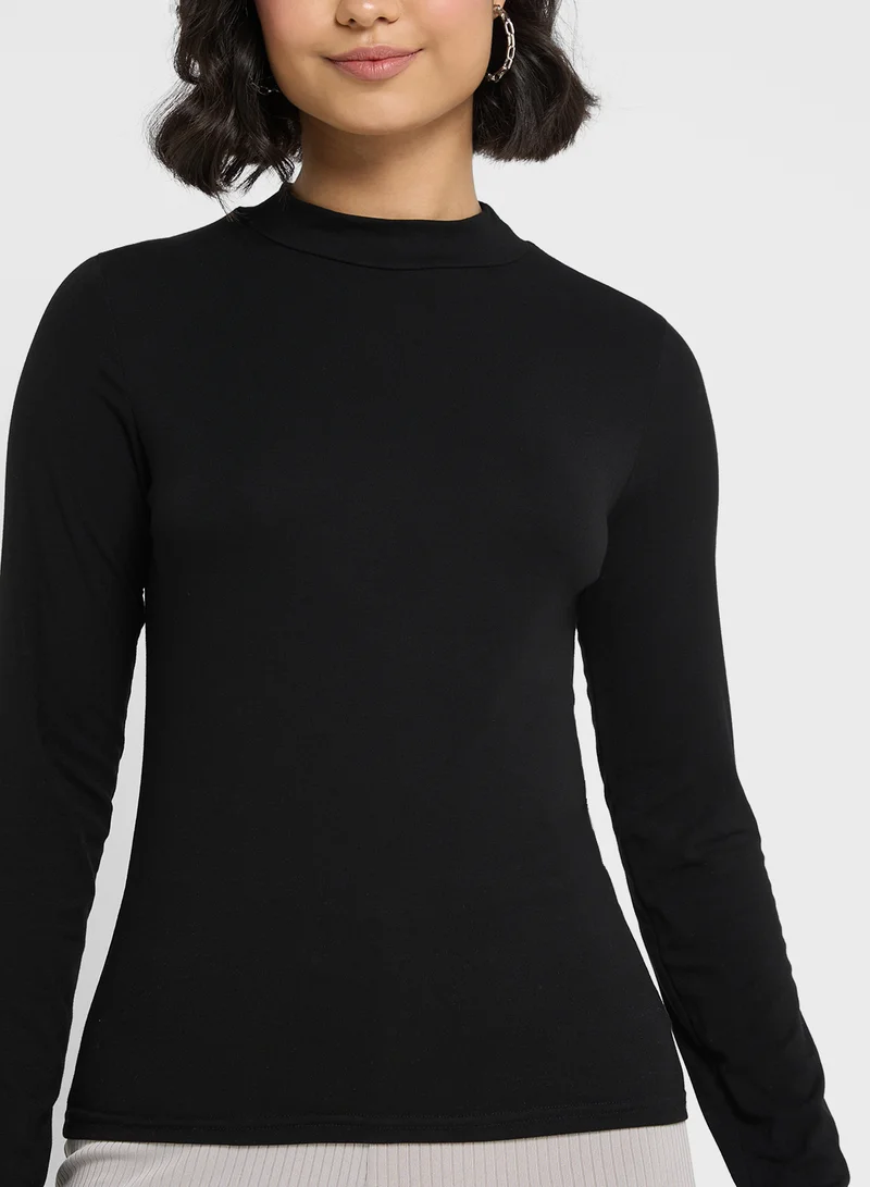 Ginger Basics High Neck Long Sleeves Top