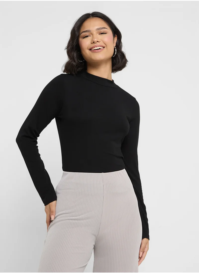 Ginger Basics High Neck Long Sleeves Top