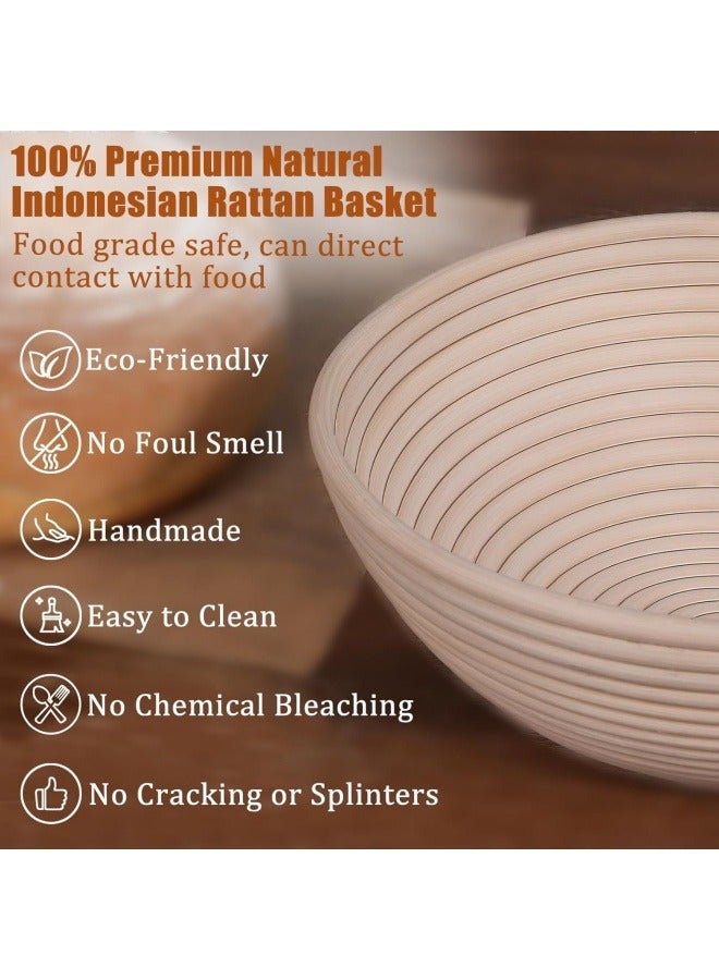 general 13-piece set of European-style rattan fermentation basket, baking utensils, bread bag, noodle cutter, rolling pin, rolling pad - Image 4
