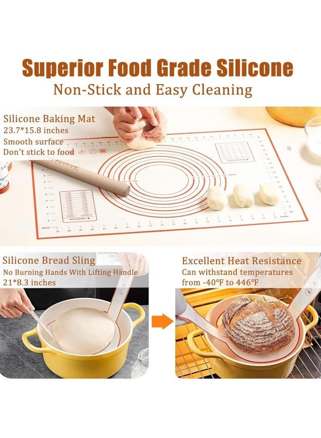 general 13-piece set of European-style rattan fermentation basket, baking utensils, bread bag, noodle cutter, rolling pin, rolling pad - Image 5