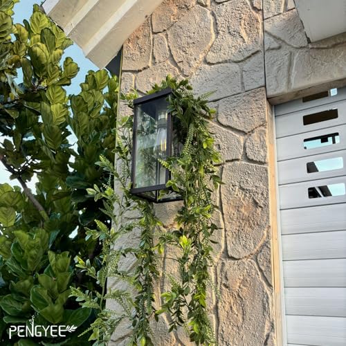 PENGYEE 6 Pack 5.57ft Artificial Greenery Garland for Table, Faux Leaf Garland for Room Decor, Green Garlands for Decoration, Fake Vines Hanging Plants for Home Bedroom Garden Wall Wedding Decor-042 - Image 3