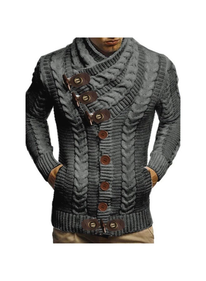 NIBEMINENT Autumn Winter Turtleneck Sweater Men  Casual Solid Knitted Cardigan Men FullSleeve Slim Mens Oversized Sweaters - Image 1