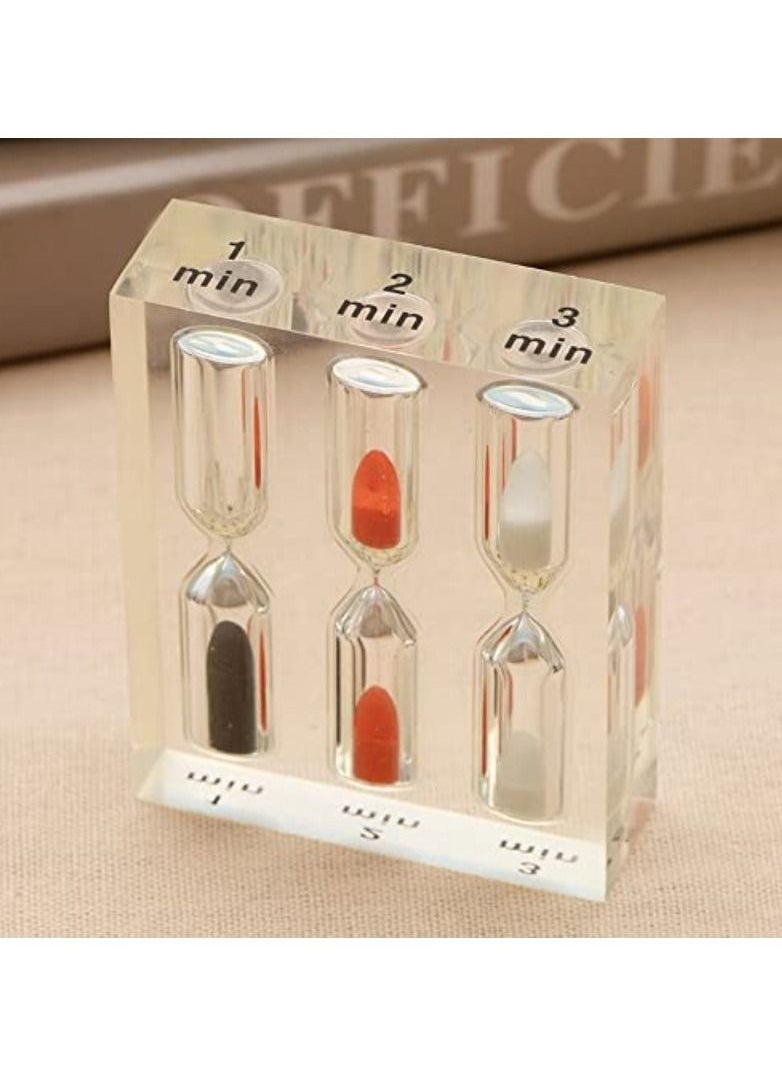 Rubik Hourglass Sand Timer 1 / 2 / 3 Minutes, Creative Time Funnel Home Decor Ornament Gift for Home Office Kitchen Decoration (1 2 3 Min) 
