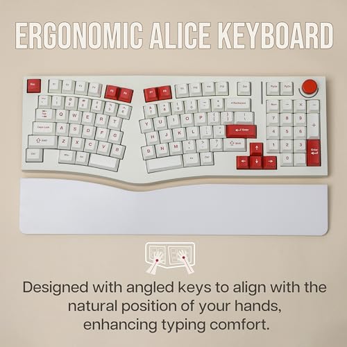 MechLands Feker Alice98 Ergonomic 98 Keys Custom Mechanical Keyboard, VIA Programmable, USB-C Wired Gaming Keyboard, Hot Swappable, 5 Layer Paddings, Control Knob, NKRO, RGB for Win/Mac (Beige) - Image 4