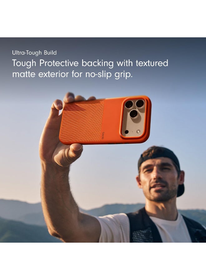 Ecosystem Beats iPhone 17 Pro Max cover Rugged Case support wireless charger & Camera Protection, Scratch & Drop Tested, Matte Texture with Microfiber Lining for iPhone 17 Pro Max (Orange) - Image 3