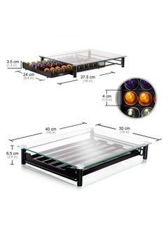 HomarKet Coffee Pod Holder Drawer Storage Coffee Capsules Kitchen Organizer Compatible with 60 Capsules Black Color  - Image 4